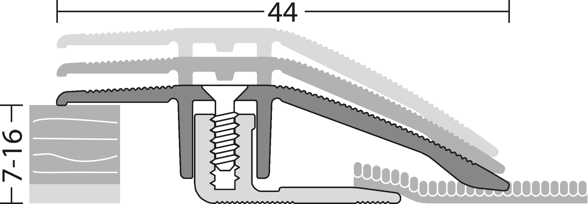 Anpassungsprofil Parkett & Laminatböden Detail